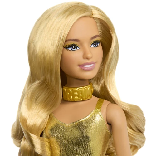 Кукла Barbie Fashionistas Модница в золотистом комбинезоне (HRH19): Высота, см 27