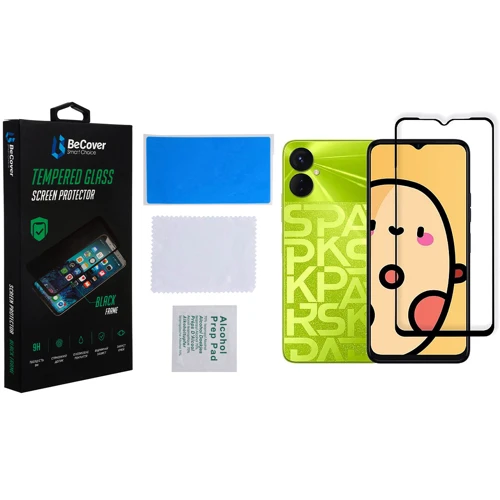 Аксессуар для смартфона BeCover Tempered Glass Black for Tecno Spark 9 Pro (KH7n) (708169)
