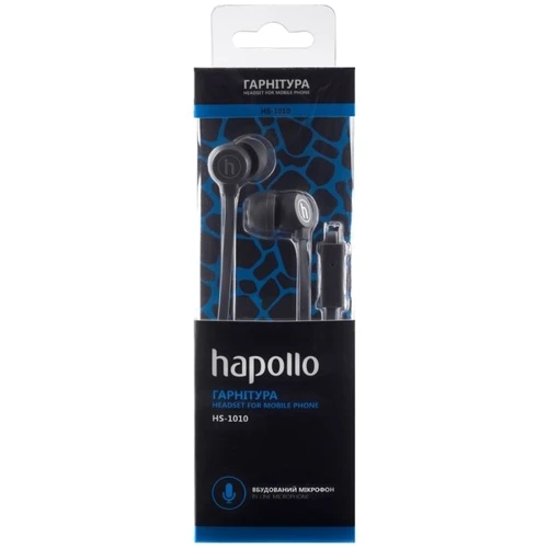 Наушники Hapollo HS-1010 Grey: Тип конструкции вакуумные