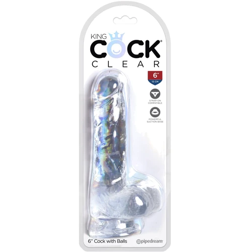 Фаллоимитатор Pipedream King Cock Clear 6" Cock with Balls (PD575220)