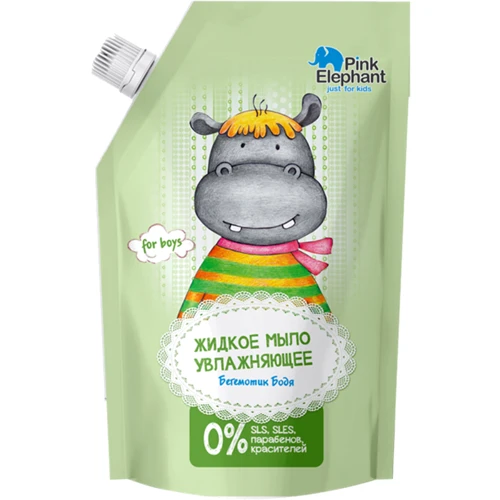 Pink Elephant Жидкое мыло Бегемотик Бодя увлажняющее дой-пак 500 ml