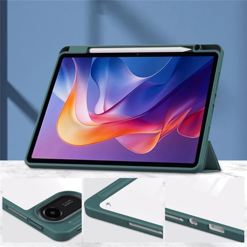 Аксесуар для планшетних ПК BeCover Soft Edge TPU з Pencil Mount Dark Green для Xiaomi Redmi Pad 2 (713658)