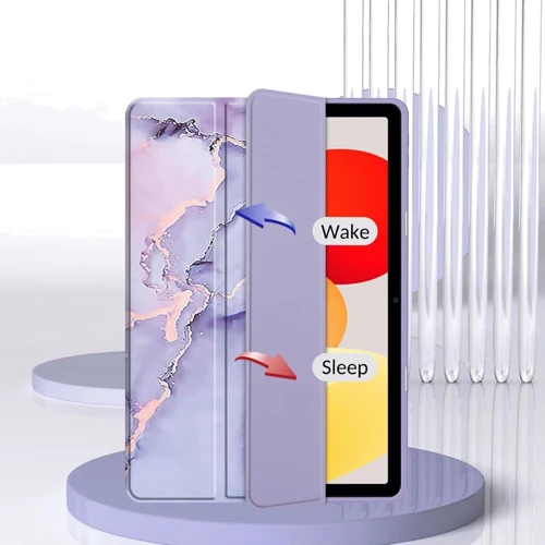 Аксесуар для планшетних ПК BeCover Soft Edge TPU з Pencil Mount Purple Marble для Xiaomi Redmi Pad SE 8.7 (712577)