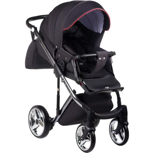 Коляска 2 в 1 Adamex Chantal Polar (Graphite) C3 черный с красным (622724): Возможность установки люльки есть