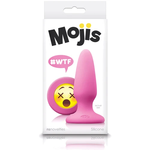 NS Novelties Mojis Plug #WTF Medium средняя анальная пробка с эмоджи, 8x3.7 см, розовый