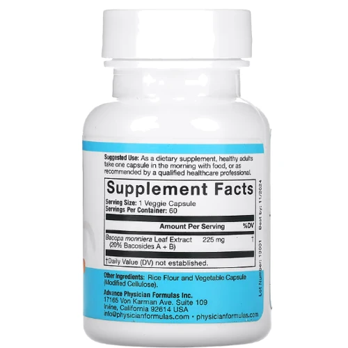 Advance Physician Formulas, Inc. (Bacopa) Бакопа екстракт 225 мг 60 капсул: Форма випуску Капсулы