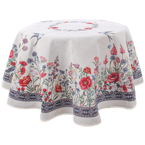 Гобеленова скатертина Lefard Кругла CHAMOMILLE 140х140 см (732-043)