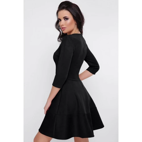 Платье FashionUp PL-1673D-44 44 черное повседневное до середины бедра: Состав Полиэстер, Хлопок