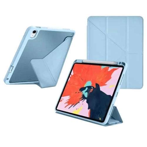 Аксессуар для iPad WIWU Defender Protective Case with Pencil holder Blue for iPad 10.9 (2022 / 2024) / iPad 11 2025: Особенности трансформируется в подставку, Надежная защита от царапин и загрязнений, отделение для стилуса, защита спереди, сзади и в углах, режим автопробуждения/сна