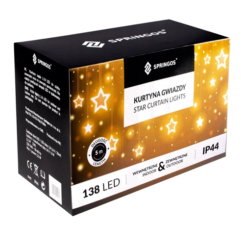 Гирлянда Springos бахрома уличная 2 м 138 LED Pilot теплый белый (CL4012): Длина, м 2