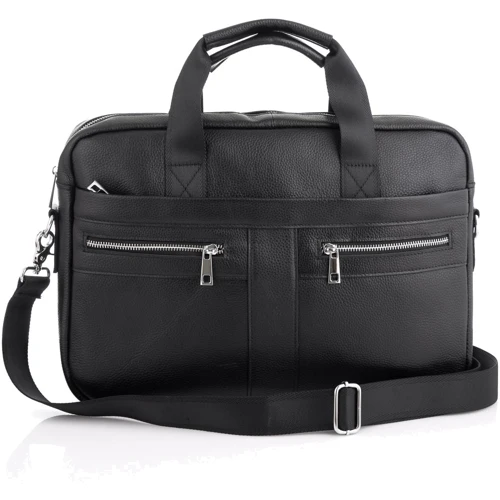 Мужская сумка мессенджер Buffalo Bags черная (SHIM2019A-black): Фактура Матовая, Зернистая