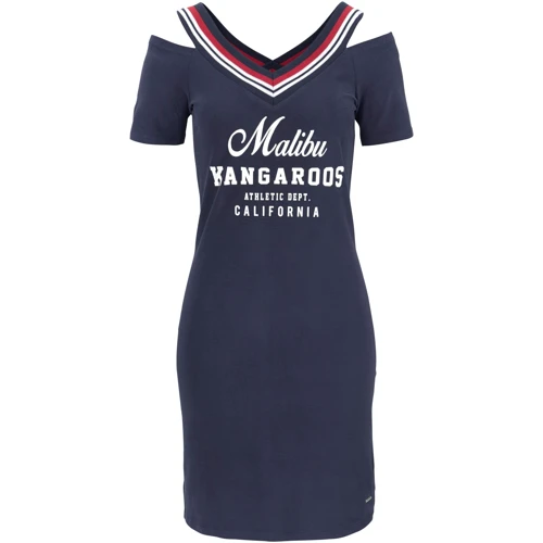 Платье KangaROOS 42456556 50 синее повседневное до середины бедра: Фасон рукава С открытыми плечами