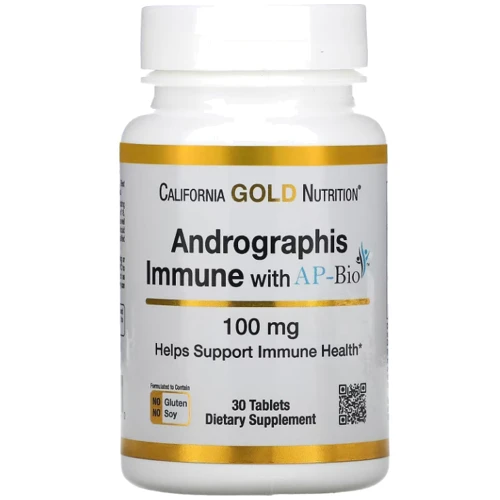 California Gold Nutrition Andrographis Immune with AP-BIO Андрографис для иммунитета 100 мг 30 таблеток