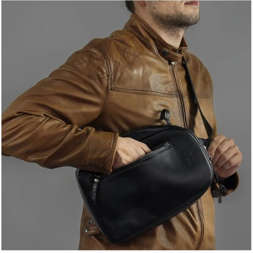 Чоловіча сумка-слінг The Wings чорна (TW-Chest-bag-black-ksr): Тип ручки Плечовий ремінь, Без ручки