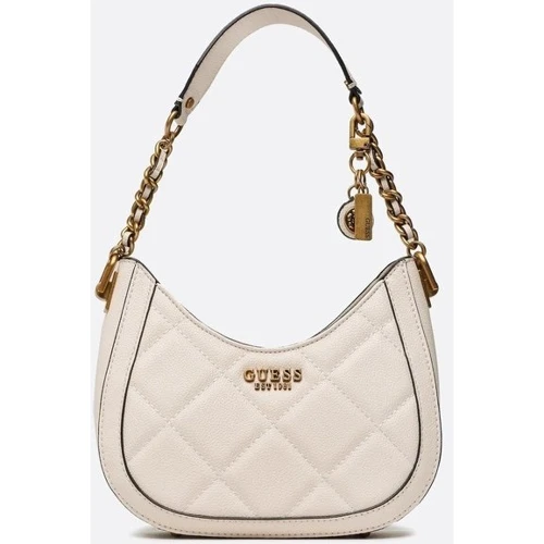 Женская сумка хобо GUESS ABEY SMALL HOBO молочная (HWQB8558010-STO)