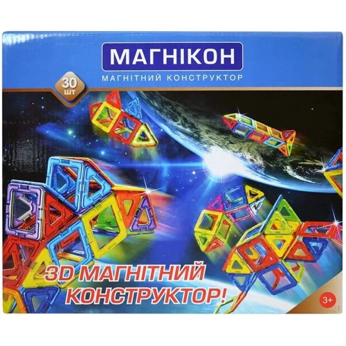 3D магнитный конструктор Магнікон МК-30: Количество деталей, шт. 30