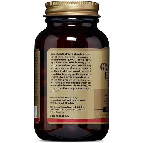 Solgar Grape Seed Extract, 100 mg, 60 Veg Caps Солгар Экстракт виноградных косточек