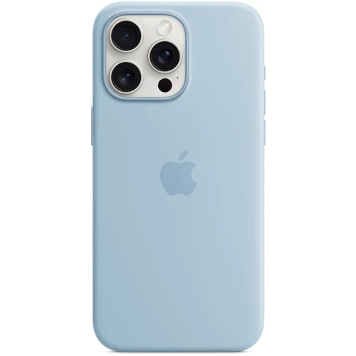 Чохол для iPhone Apple for iPhone 15 Pro Max Silicone Case with MagSafe Light Blue (MWNR3) : Матеріали Силикон