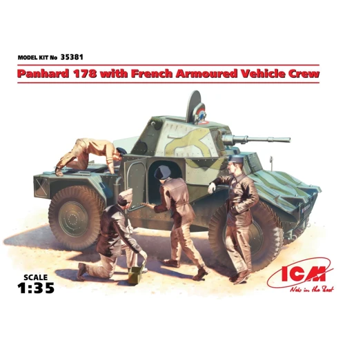 Французький командирський бронеавтомобіль Panhard 178 з екіпажем Panhard 178 with French armoured vehicle crew (ICM35381)