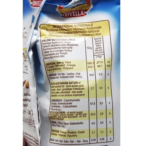 Печенье Divella Ottimini Riso e Mais 400 г (DLR6230): Вес нетто 400 г