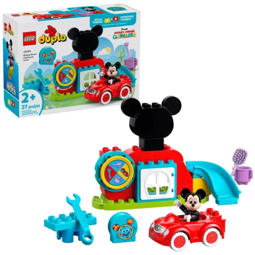 Конструктор LEGO DUPLO Disney Микки Маус Клубный домик и автомобиль 27 деталей (10454): Серия DUPLO