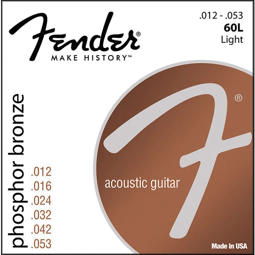 Струна для гитар Набор струн для акустической гитары Fender 60L