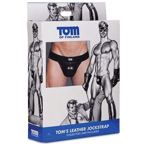 Tom of Finland Leather Jock Strap - трусы мужские, M/L