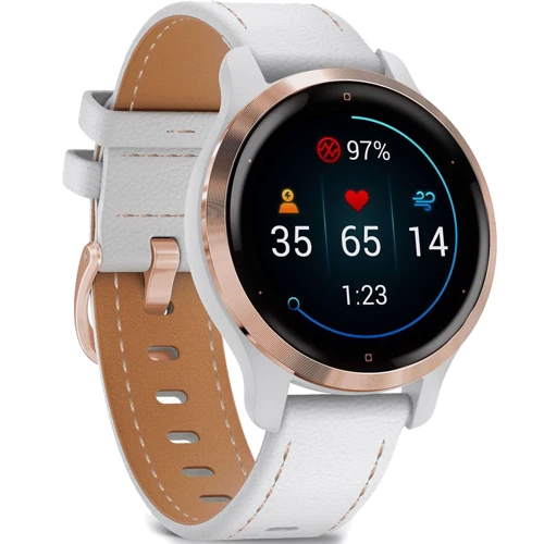 Смарт-часы Garmin Venu 2S Rose Gold Stainless Steel Bezel with White Case and Leather Band (010-02429-23): Производитель Garmin