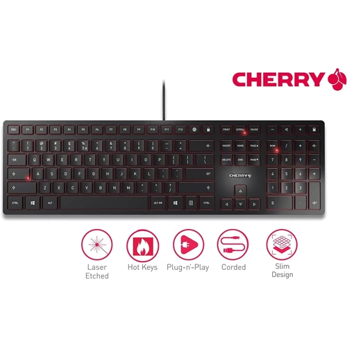 Клавіатура Cherry KC 6000 Slim Black: інтерфейс підключення USB