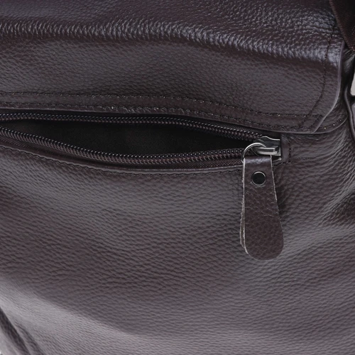 Чоловіча сумка планшет Borsa Leather коричнева (K17859-brown): Тип ручки Плечовий ремінь, Без ручки