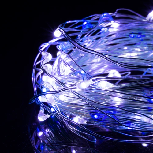 Гирлянда на батарейках Springos 9.9 м 100 LED CL0022 Cold White/Blue: Количество ламп 100