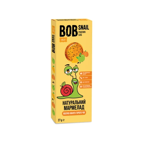 Натуральний фруктовий мармелад Bob Snail яблуко-манго-гарбуз-чіа 27 г