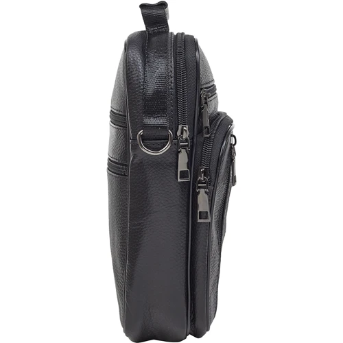 Мужская сумка через плечо Buffalo Bags черная (SHIM7457A-black): Фактура Матовая, Зернистая