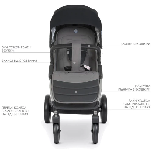 Прогулочная коляска El Camino Dynamic v.2 Onyx (ME 1053): Тип коляски Прогулочная