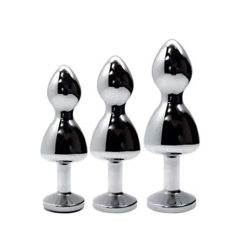 Анальная пробка Wooomy Lollypop Double Ball Metal Plug Blue S