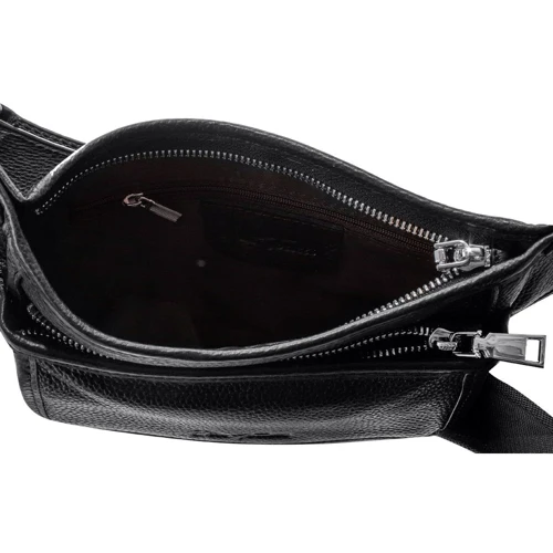Мужская поясная сумка Vito Torelli черная (VT-6469-black): Материал Натуральная кожа