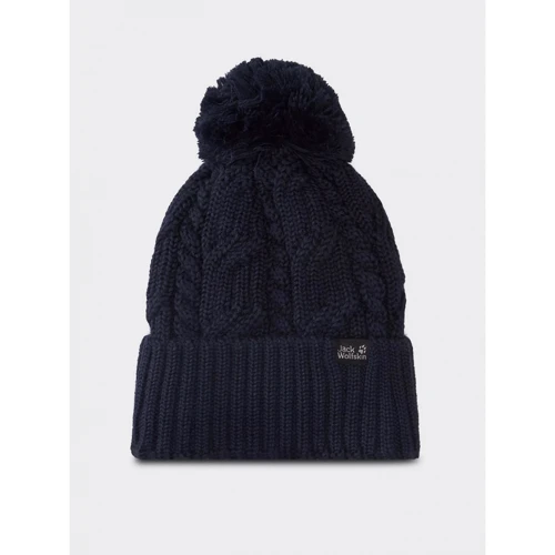 Шапка Jack Wolfskin Stormlock Pompom темно-синя (1905091_1010)