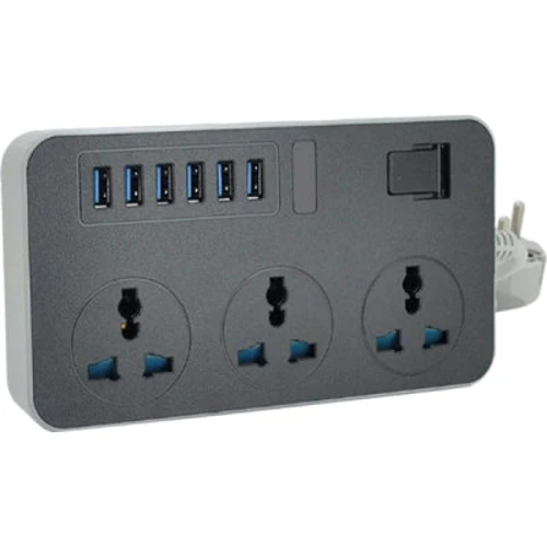 Мережевий фільтр Voltronic TВ-Т09, 3роз, 6*USB Black (ТВ-Т09-Black)