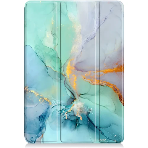 Аксесуар для планшетних ПК BeCover Soft Edge TPU з Pencil Mount Green Marble для Xiaomi Redmi Pad SE 8.7 (712574)