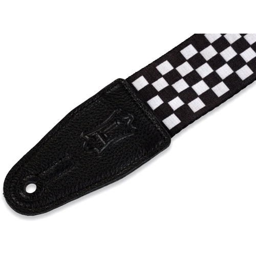 Гітарний ремінь LEVY'S MP-28 Print Series Guitar Strap (Black And White Checkered) фото 3