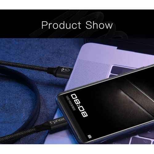 Кабель T-PHOX USB Cable to USB-C Speed 1.2m Black (T-C810 Black) фото 4