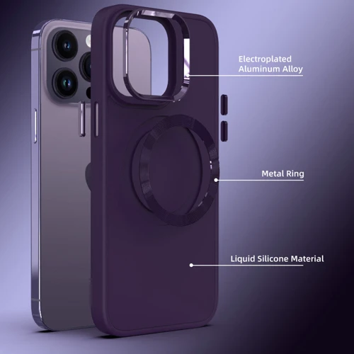 Чехол для iPhone TPU Case Bonbon Metal Style with MagSafe Dark Purple for iPhone 13 Pro Max: Цвет фиолетовый