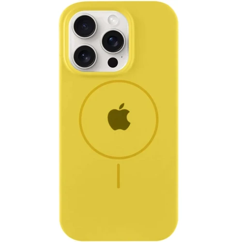 Чехол для iPhone Mobile Case Silicone Full Protective with MagSafe Yellow for iPhone 15 Plus
