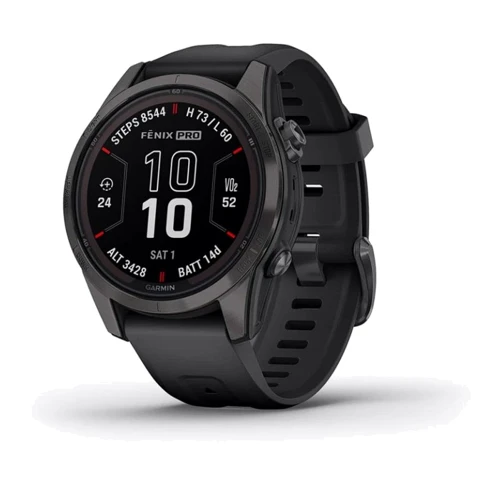 Смарт-часы Garmin Fenix 7S Pro Sapphire Solar Carbon Grey DLC Titanium with Black Band (010-02776-11)