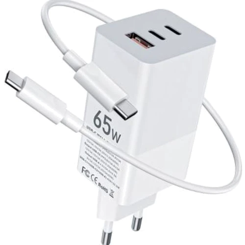 

Gelius Wall Charger 2xUSB+USB-C Nimble GaN 65W GP-HC051 White with USB-C Cable