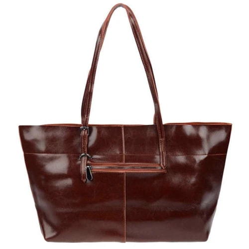 Женская сумка тоут Borsa Leather коричневая (10th581-brown): Пол Женский