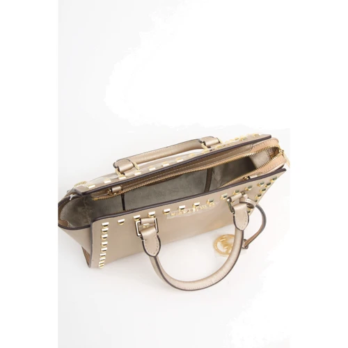 Женская сумка тоут Michael Kors бежевая (2000001674000): Фактура Сафьяно, Матовая