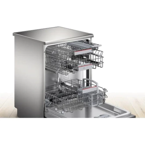 Посудомойка BOSCH SMS4HNI06E: Функции возможность подключения к горячей воде, индикатор наличия соли и ополаскивателя, дисплей, половинная загрузка, защита от протечек и перелива (аквастоп)