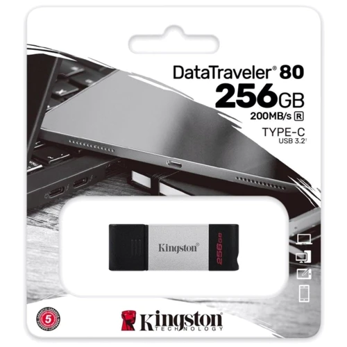 USB-флешка Kingston 256GB DataTraveler 80 Type-C Black (DT80/256GB): Максимальная скорость записи, МБ/с 60