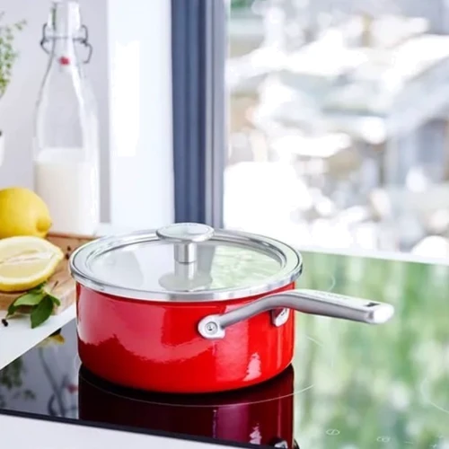Набір посуду KitchenAid Steel Core 8 предметів 16/20/24 см 1.3/3.7/6 л червоний (CC004920-001): Сковорода в комплекті немає